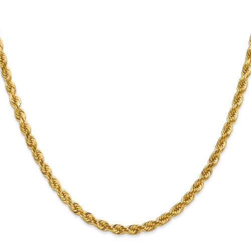 Image of 30" 14K Yellow Gold 4mm Diamond-cut Rope with Lobster Clasp Chain Necklace