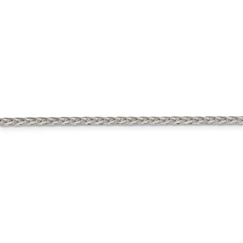 30" Sterling Silver 2.5mm Diamond-cut Spiga Chain Necklace