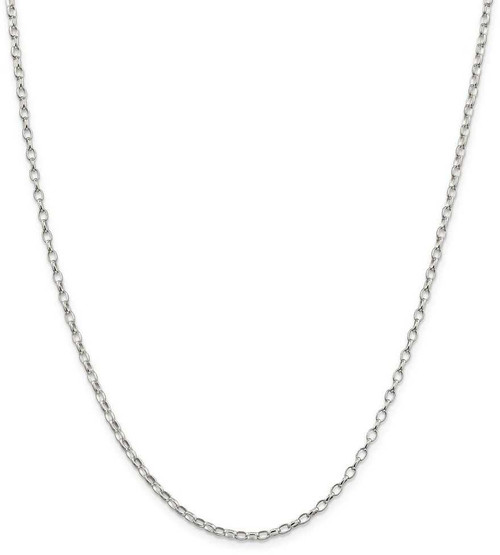 Image of 30" Sterling Silver 2.5mm Oval Fancy Rolo Chain Necklace