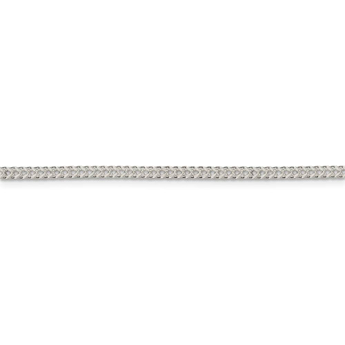 30" Sterling Silver 2mm Diamond-cut Square Franco Chain Necklace