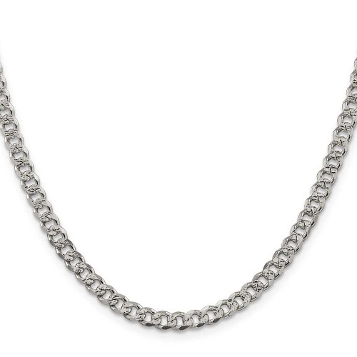 Image of 30" Sterling Silver 4.5mm Pave Curb Chain Necklace