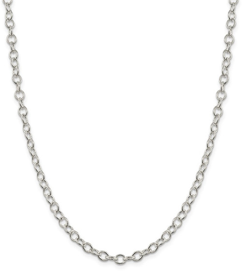30" Sterling Silver 5.3mm Oval Cable Chain Necklace
