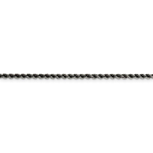 Image of 30" Sterling Silver Ruthenium-plated 2.3mm Rope Chain Necklace