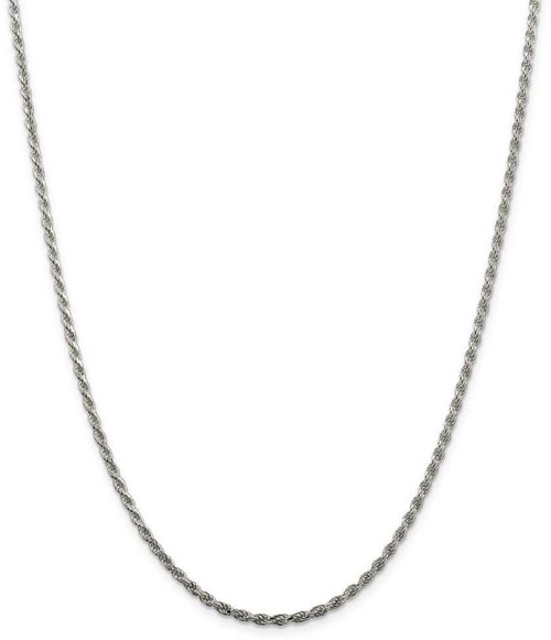 Image of 36" Sterling Silver 2.25mm Diamond-cut Rope Chain Necklace