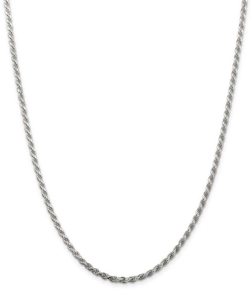 Image of 36" Sterling Silver 2.75mm Diamond-cut Rope Chain Necklace