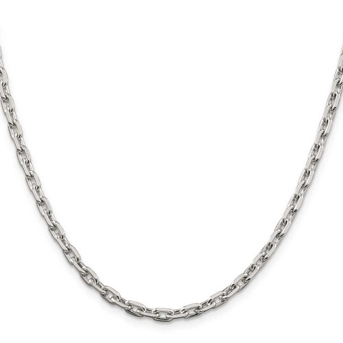 Image of 36" Sterling Silver 3.95mm Beveled Oval Cable Chain Necklace