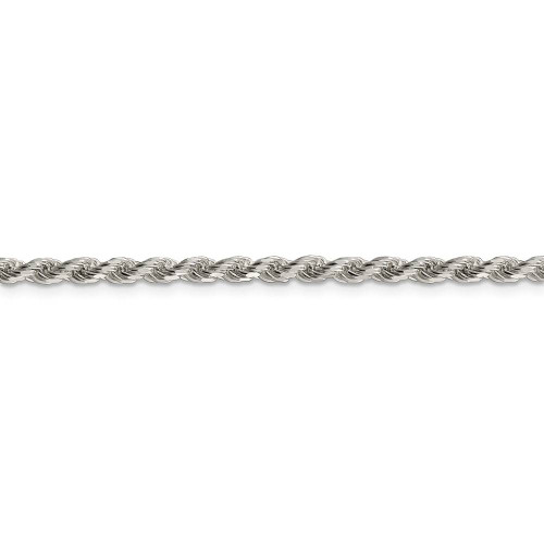 Image of 36" Sterling Silver 3mm Diamond-cut Rope Chain Necklace