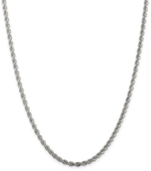 Image of 36" Sterling Silver 3mm Solid Rope Chain Necklace