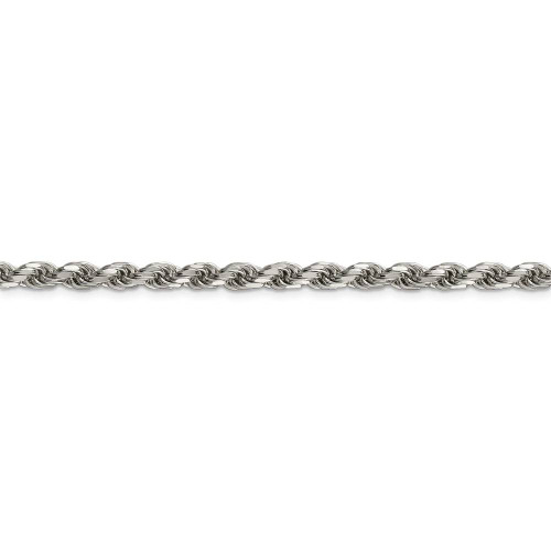 Image of 36" Sterling Silver 4.75mm Diamond-cut Rope Chain Necklace