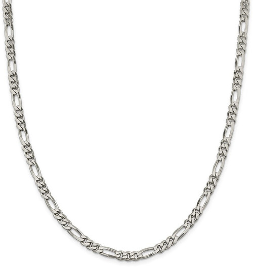 36" Sterling Silver 5.5mm Figaro Chain Necklace
