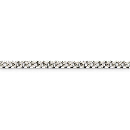 36" Sterling Silver Polished 3.5mm Curb Chain Necklace