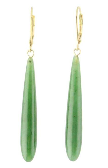 Image of 40mm Long Slim Jade Drop Earrings (J-Earrings-1781-2G)
