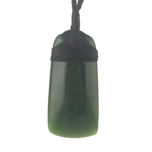 50mm Natural Untreated Nephrite Jade Bead Pendant Cord Necklace
