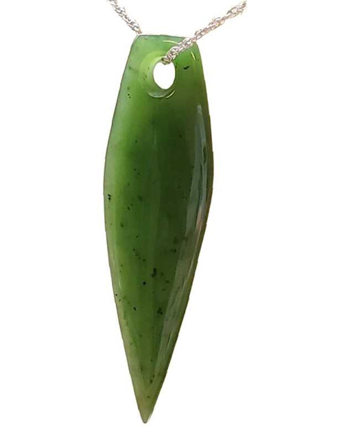 Image of 55mm Genuine Nephrite Jade Pointed Drop Pendant