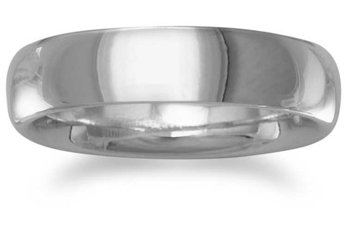 Image of 5mm (1/5") Rhodium Plated Band 925 Sterling Silver - CLEARANCE