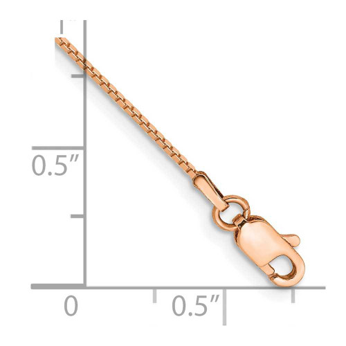 Image of 7" 14k Rose Gold 0.9mm Box Link Chain Bracelet