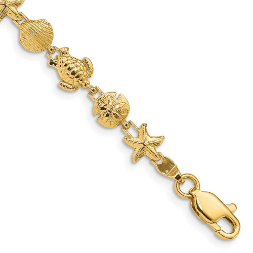 Image of 7" 14K Yellow Gold Sea Life Bracelet FB1279-7