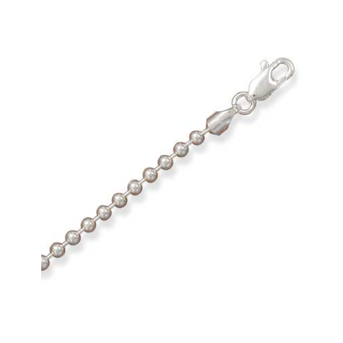 Image of 7" 3mm (1/8") Bead Chain Bracelet 925 Sterling Silver - LIMITED STOCK