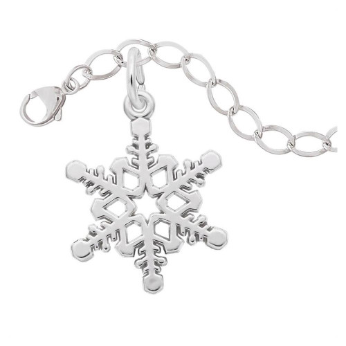 7" Sterling Silver Charm Bracelet w/ Snowflake Charm by Rembrandt