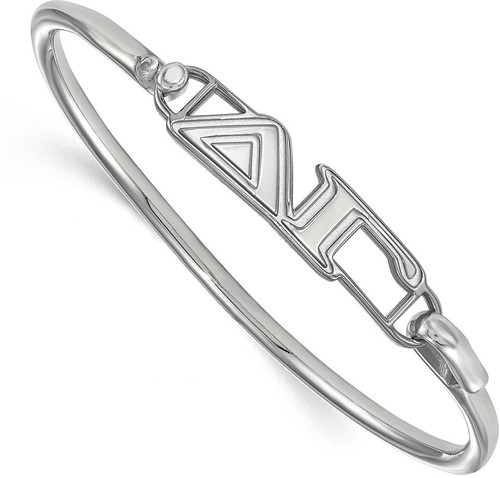 7" Sterling Silver Delta Gamma Small Hook and Clasp Bangle by LogoArt