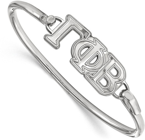 7" Sterling Silver Gamma Phi Beta Small Hook and Clasp Bangle by LogoArt