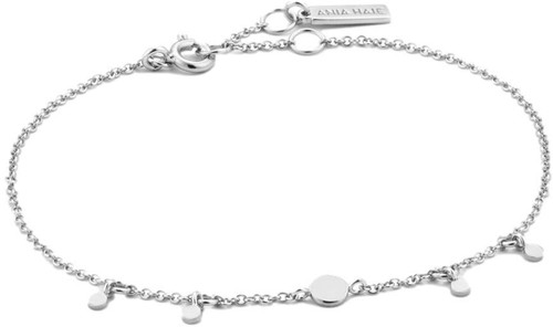 Image of 7.5" Ania Haie Rhodium-plated Sterling Silver Geometry Drop Discs Bracelet