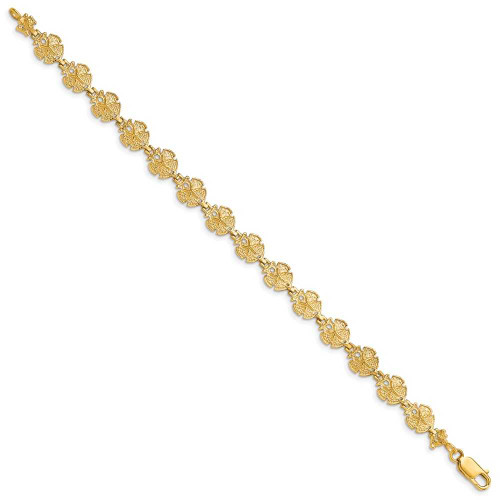 Image of 8" 14K Yellow Gold Sand Dollar Bracelet