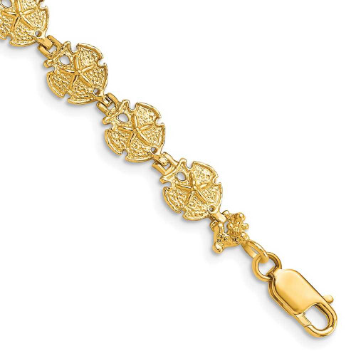 Image of 8" 14K Yellow Gold Sand Dollar Bracelet