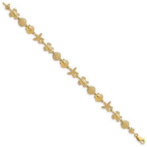 Image of 8" 14K Yellow Gold Sea Life Bracelet FB1828-8