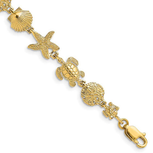 Image of 8" 14K Yellow Gold Sea Life Bracelet FB1828-8