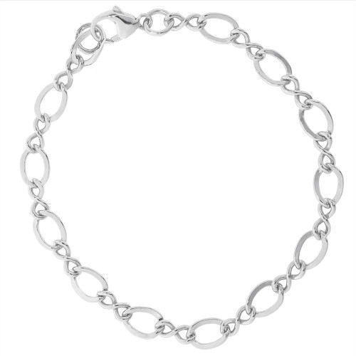 Image of 8" Sterling Silver Large Figure Eight Link Classic Charm Bracelet by Rembrandt