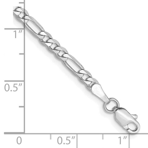 Image of 9" 14K White Gold 3.0mm Flat Figaro Chain Anklet