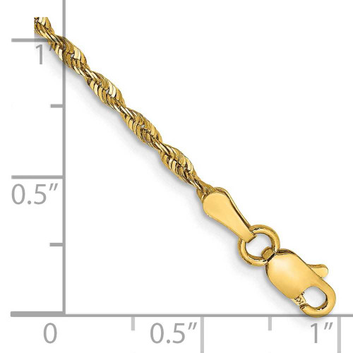 Image of 9" 14K Yellow Gold 2.0mm Shiny-Cut Extra-Light Rope Chain Anklet
