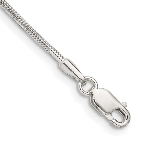 Image of 9" Sterling Silver 1.25mm Round Snake Chain Anklet