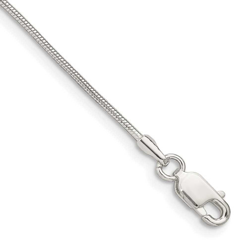 Image of 9" Sterling Silver 1mm Round Snake Chain Anklet