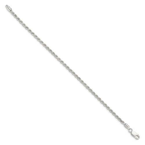 Image of 9" Sterling Silver 2.75mm Shiny-Cut Rope Chain Anklet