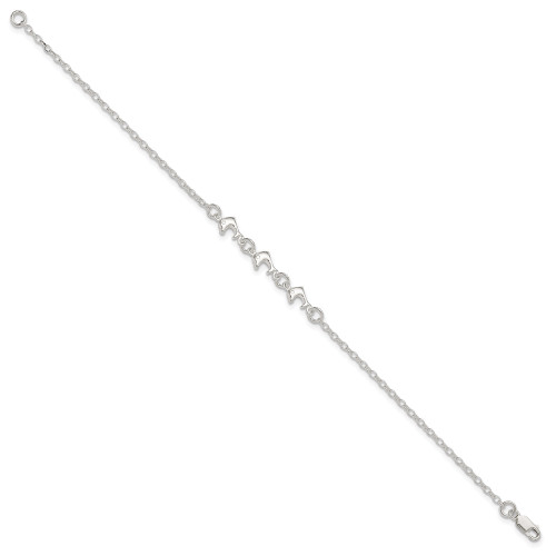 Image of 9" Sterling Silver 3 Dolphins Anklet
