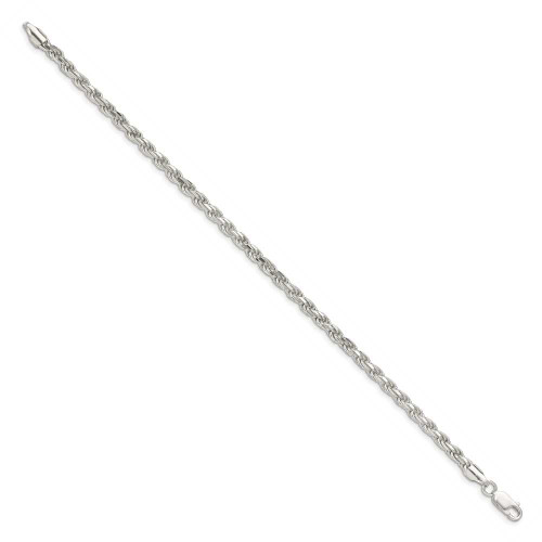 Image of 9" Sterling Silver 3.5mm Shiny-Cut Rope Chain Anklet