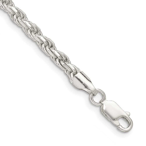 Image of 9" Sterling Silver 3.5mm Shiny-Cut Rope Chain Anklet
