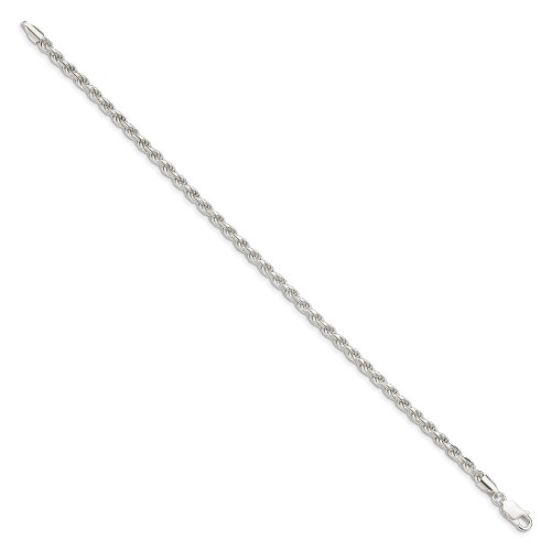 Image of 9" Sterling Silver 3mm Shiny-Cut Rope Chain Anklet