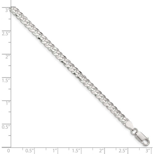 Image of 9" Sterling Silver 4.5mm Concave Beveled Curb Chain Anklet