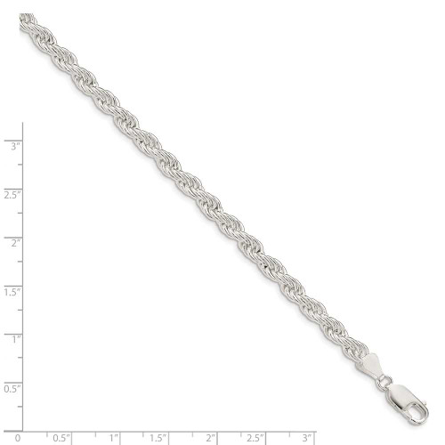 Image of 9" Sterling Silver 5.0mm Solid Rope Chain Anklet