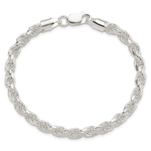 Image of 9" Sterling Silver 5.75mm Shiny-Cut Rope Chain Anklet