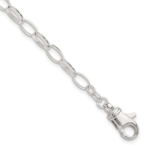 Image of 9" Sterling Silver Solid Polished Fancy Link Anklet