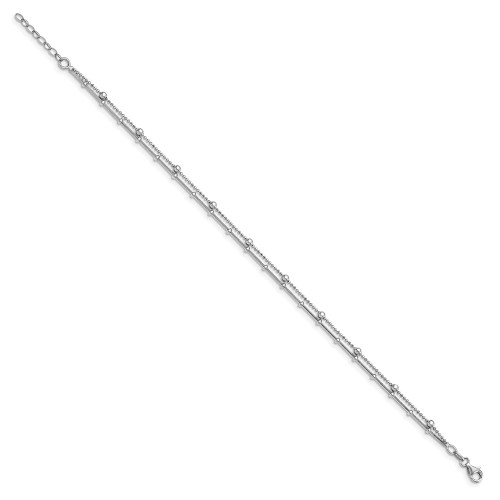 Image of 9"+0.5" Sterling Silver Double Strand Anklet