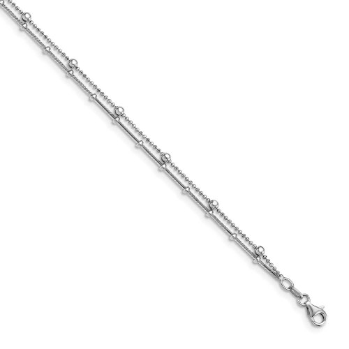 Image of 9"+0.5" Sterling Silver Double Strand Anklet