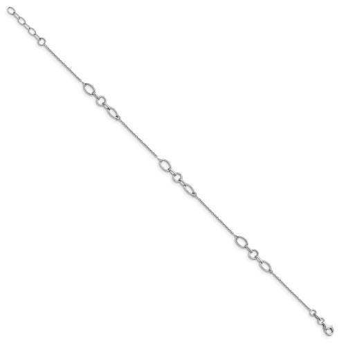 Image of 9"+1" Sterling Silver Fancy Link Anklet