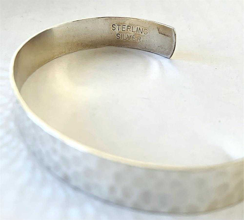 Image of 9.5mm Sterling Silver Hammered Cuff Bracelet - LIMITED STOCK