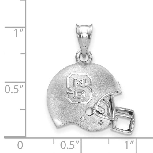 Image of 925 Silver LogoArt North Carolina State U 3D Football helmet w/ logo Pendant
