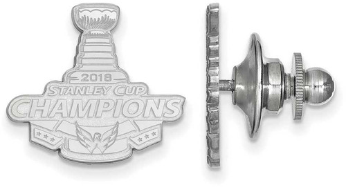 Image of 925 Silver NHL LogoArt 2018 Stanley Cup Champions Washington Capitals Tie Tac